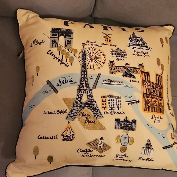Paris Themed Decorative Pillow - Picture 4 of 15